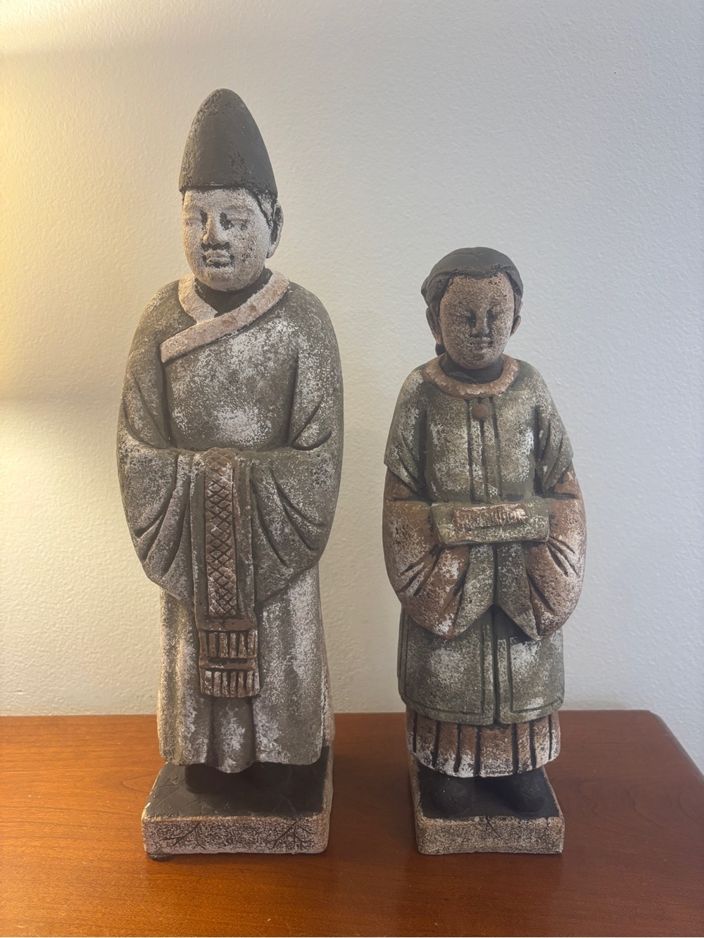 Vintage Chinoiserie Asian Tomb Attendant Figurines